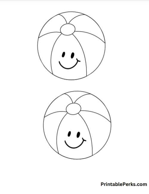 2 Medium Beach Balls With Smiley