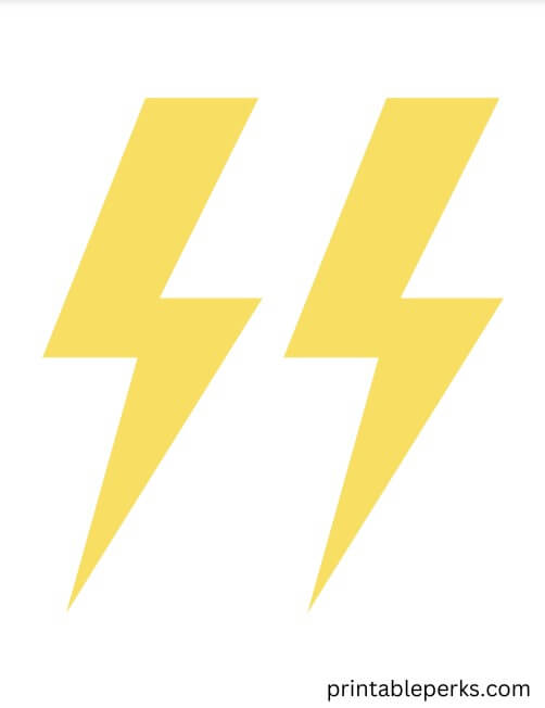 7″ Yellow Lightning Bolts