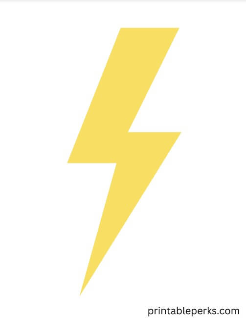 yellow lightning bolt printable template