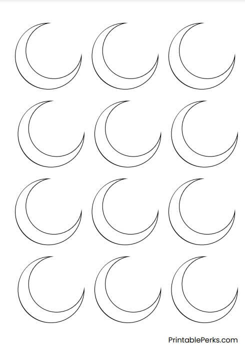 Extra Small 2″ Printable Crescent Moons