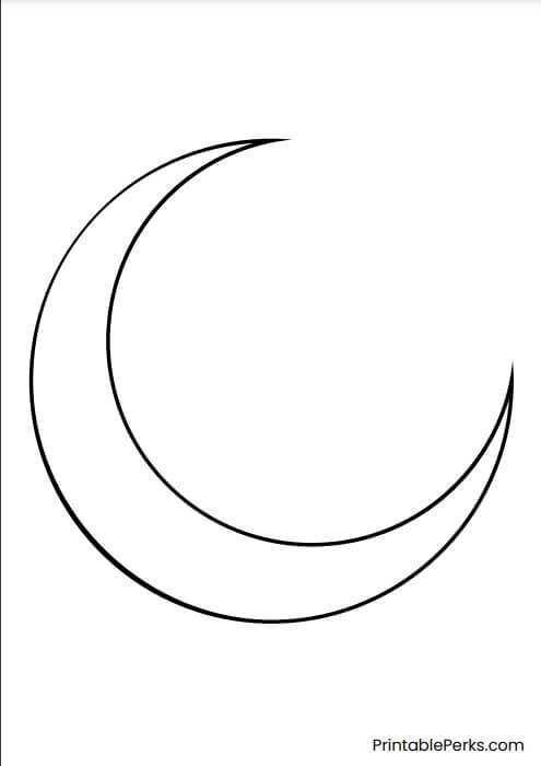 Full Page 7.5″ Crescent Moon Template