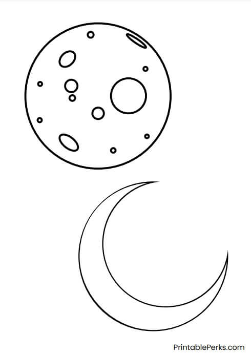 Full and Crescent Moon Printable