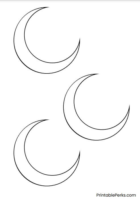 Medium 4″ Crescent Moon Templates