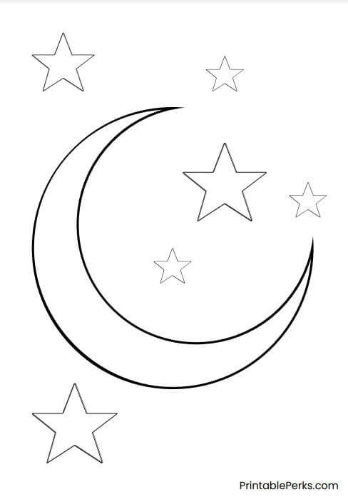 Moon and Stars Printable Template