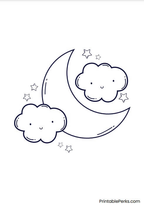 Printable Moon Coloring Page 2