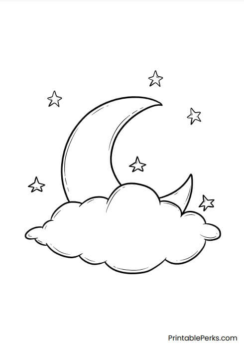 Printable Moon Coloring Page