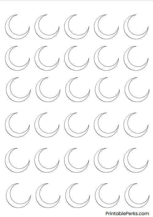 Tiny 1″ Half Moon Template