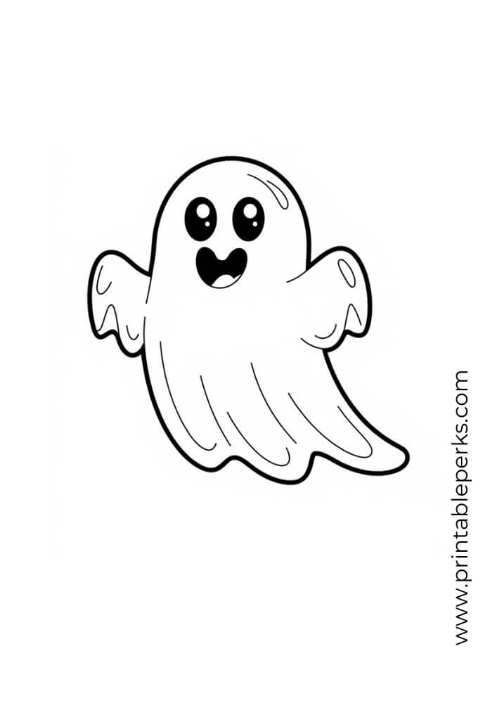 Cute Halloween Ghost coloring page