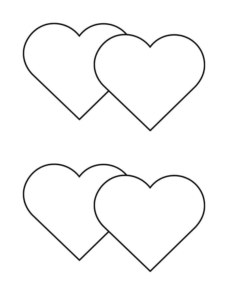 Double Hearts Printable