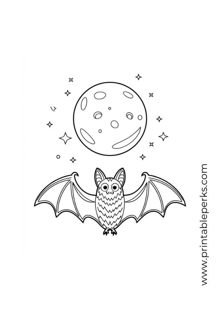 Halloween Bat Under the Moon