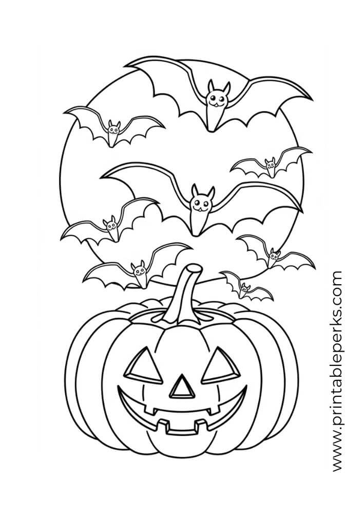 Halloween Bats and Jack-o'-Lantern