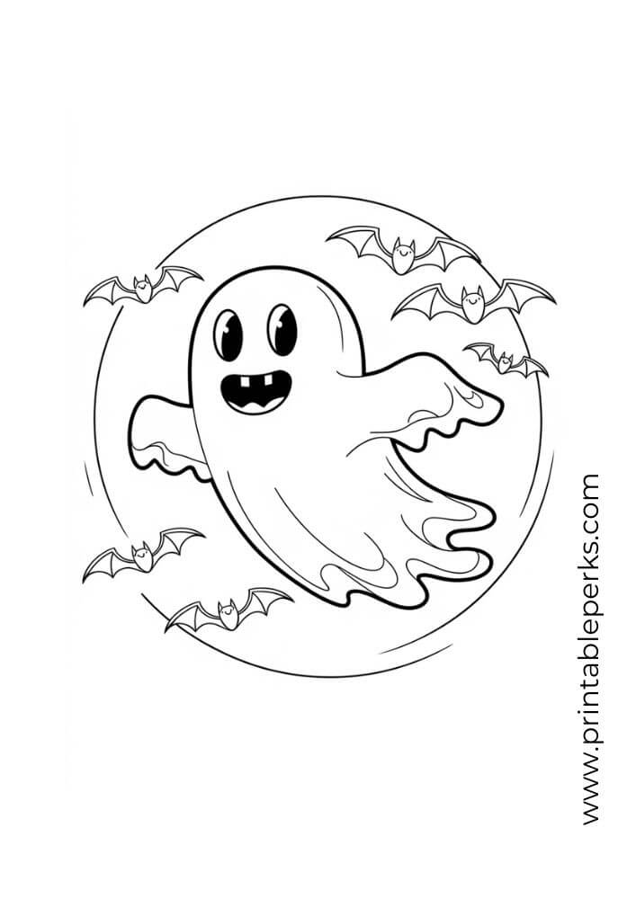 Halloween Ghost and Bats