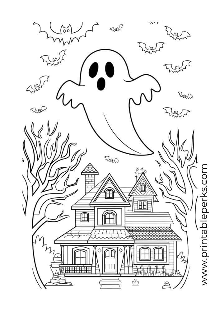 Halloween Ghosts in a Haunted House