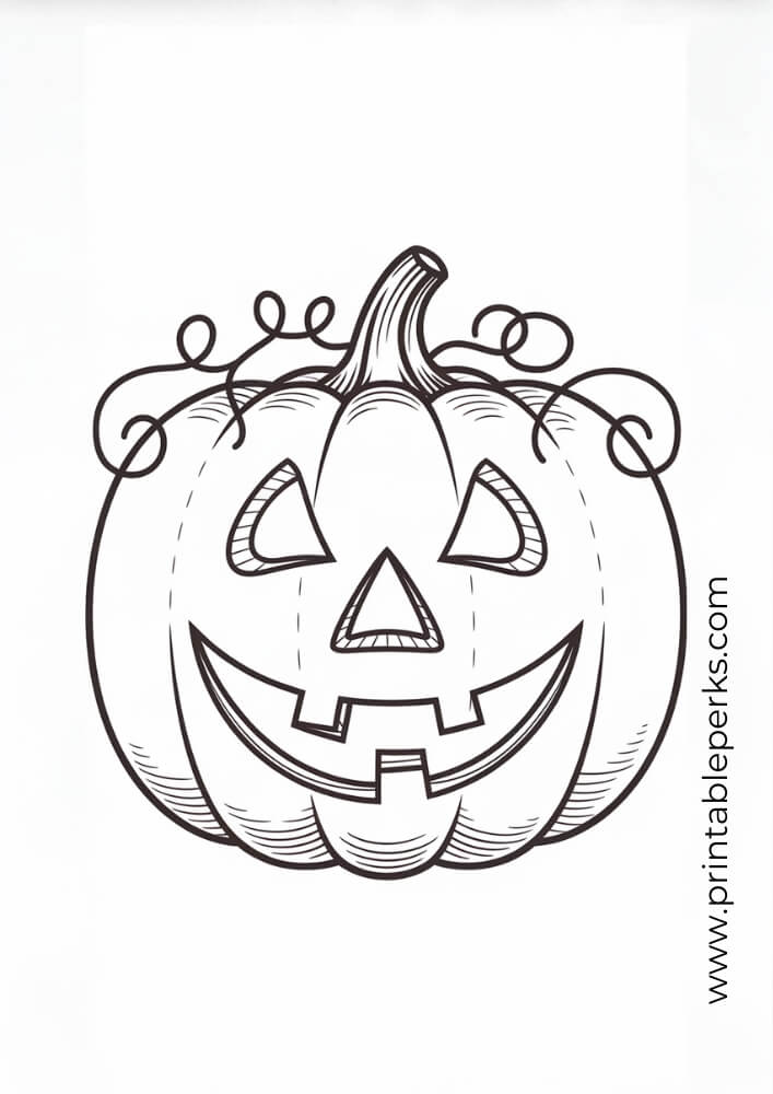 Simple Halloween Pumpkin Coloring Page