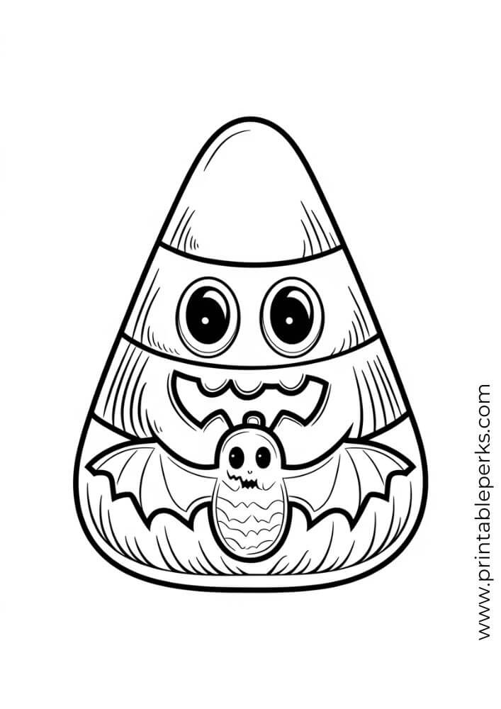 Detailed Halloween Candy Corn Coloring Page