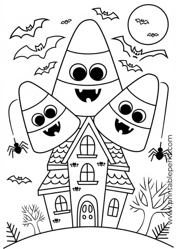 Spooky-Halloween-Candy-Corn-Coloring-Page