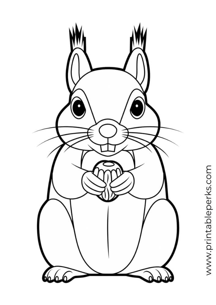 squirrel fall coloring page