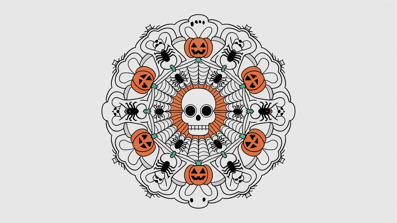 halloween mandalas coloring pages