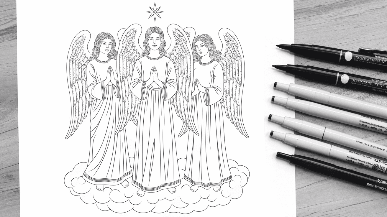 christmas angels coloring pages