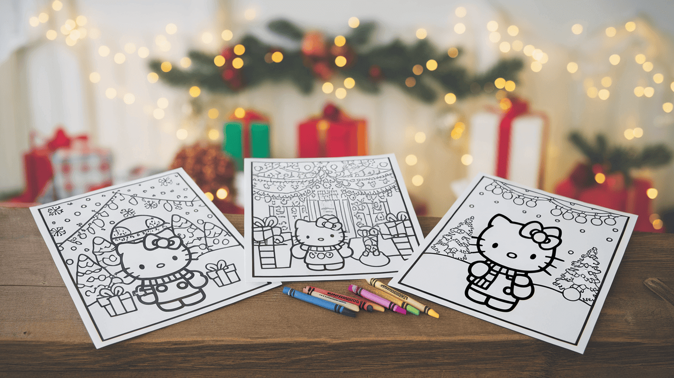 Hello Kitty Christmas Coloring Pages