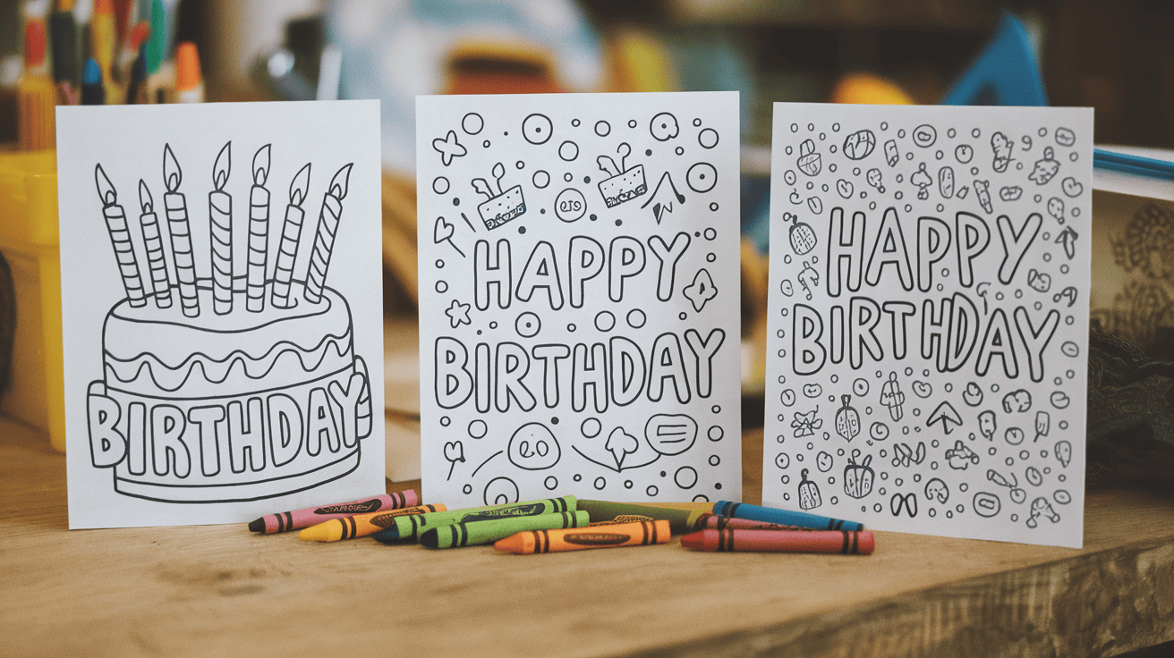 happy birthday coloring page